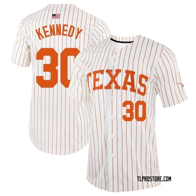 Men's Eric Kennedy Texas Longhorns Replica Pinstripe Full-Button Baseball Jersey - White