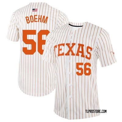 Men's Gage Boehm Texas Longhorns Replica Pinstripe Full-Button Baseball Jersey - White