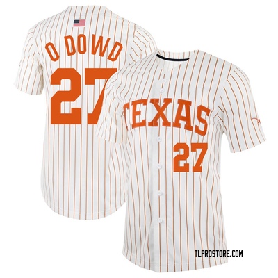 Men's Jack O'Dowd Texas Longhorns Replica Pinstripe Full-Button Baseball Jersey - White