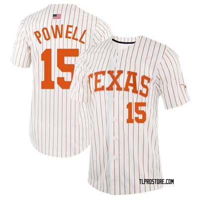 Men's Peyton Powell Texas Longhorns Replica Pinstripe Full-Button Baseball Jersey - White