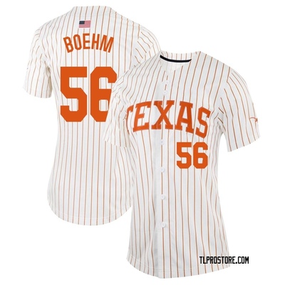 Women's Gage Boehm Texas Longhorns Replica Pinstripe Full-Button Baseball Jersey - White