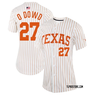 Women's Jack O'Dowd Texas Longhorns Replica Pinstripe Full-Button Baseball Jersey - White