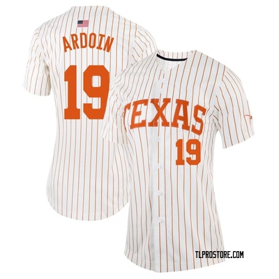 Women's Sam Ardoin Texas Longhorns Replica Pinstripe Full-Button Baseball Jersey - White